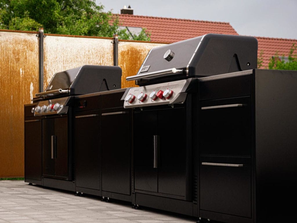 Individually configured BBQ Kitchen outdoor kitchen in the outdoor area
