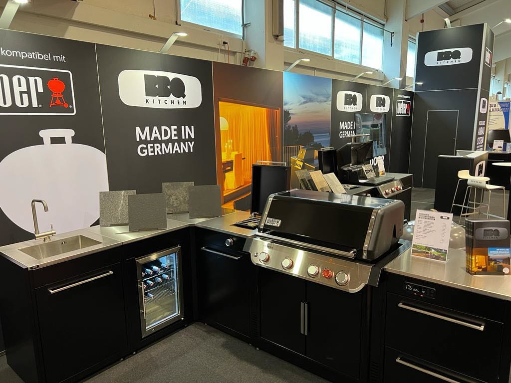 BBQ Kitchen module combination with sink and shelf