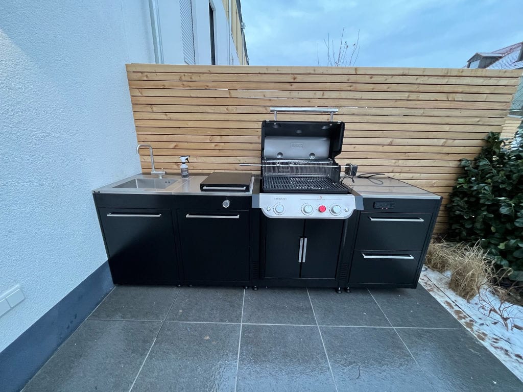 BBQ Kitchen modular kitchen with storage space and work surface for outdoor use