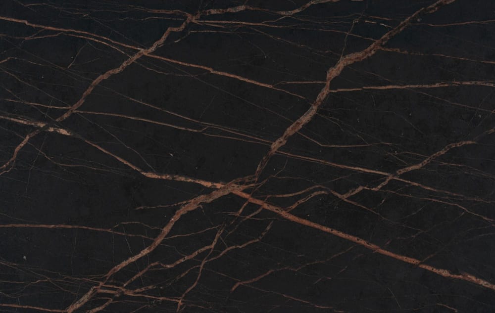 Dark marble with copper-colored veins