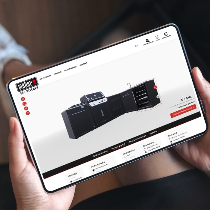 BBQ Kitchen configurator – step-by-step view for planning the outdoor kitchen