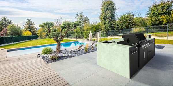 Surface view of various BBQ Kitchen materials for outdoor kitchens