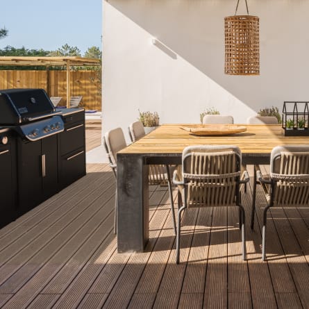 Weber BBQ Kitchen outdoor kitchen in an outdoor area on a terrace