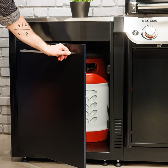 Durability detail of a Weber BBQ Kitchen outdoor kitchen